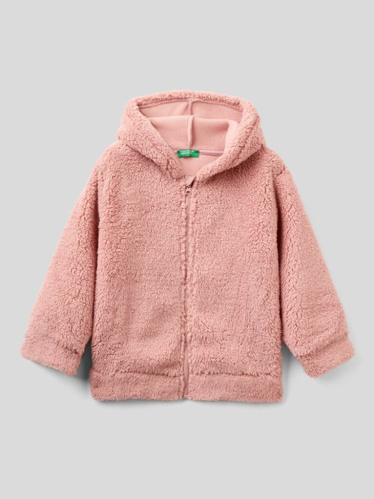 Benetton Teddy Bear Look Hoodie Kinderen Roze | BE146901