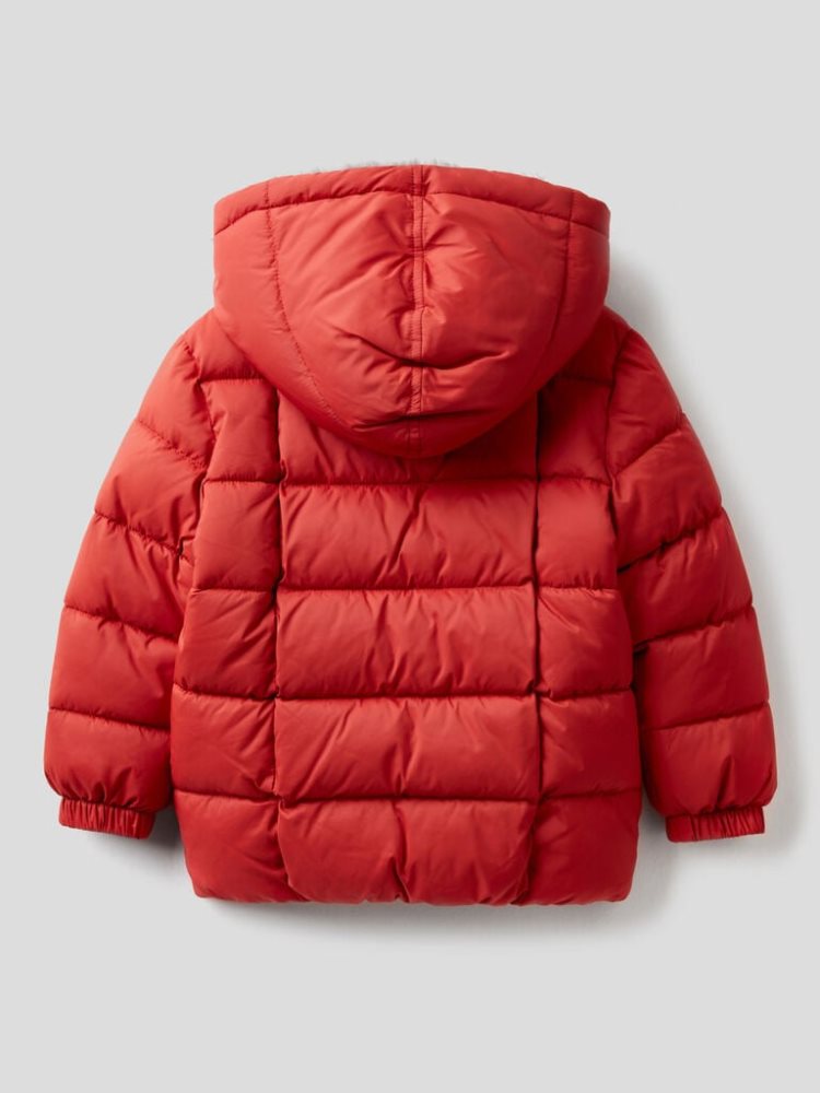 Benetton Teddy Interior Padded Jackets Kinderen Rood | BE245069