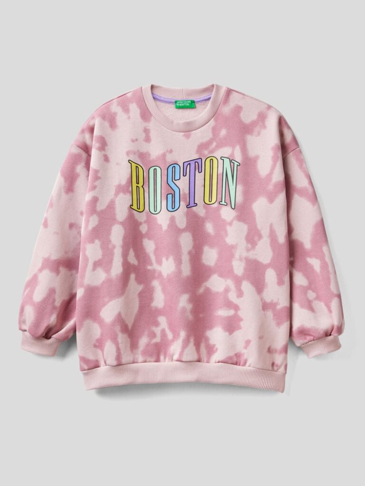 Benetton Tie-dye Long Sleeve Sweatshirt Kinderen Roze | BE811854