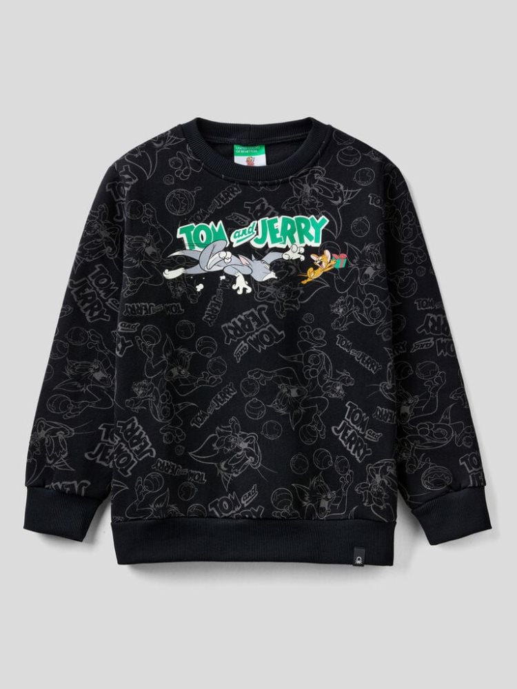 Benetton Tom & Jerry Christmas Sweatshirt Kinderen Zwart | BE218570