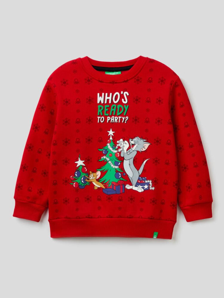 Benetton Tom & Jerry Christmas Sweatshirt Kinderen Rood | BE493828