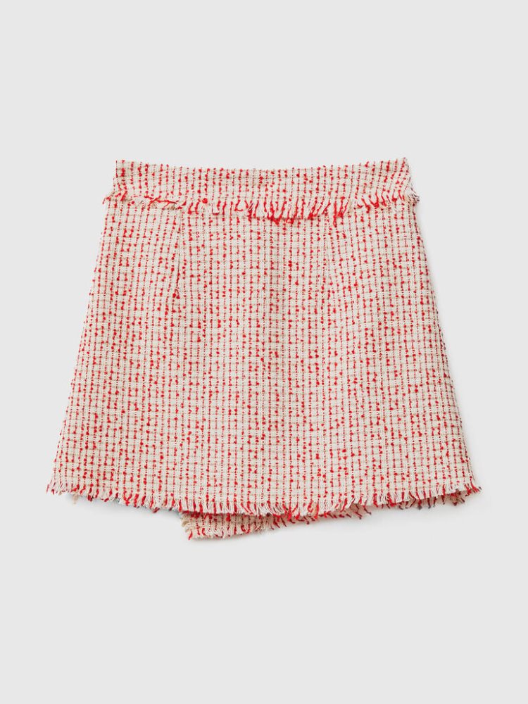 Benetton Tweed Mini Rokken Dames Rood | BE254505