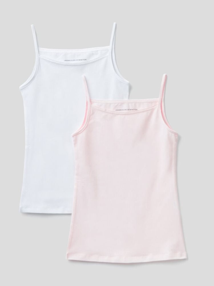 Benetton Two Camisoles Stretch Katoenen Tanktop Kinderen Multi-color | BE274103