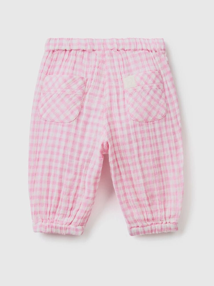 Benetton Vichy Bow Broek Kinderen Wit | BE777667