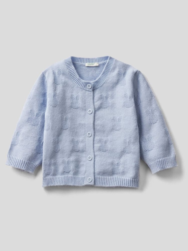 Benetton Viscose Blend Cardigan Kinderen Lichtblauw | BE207165