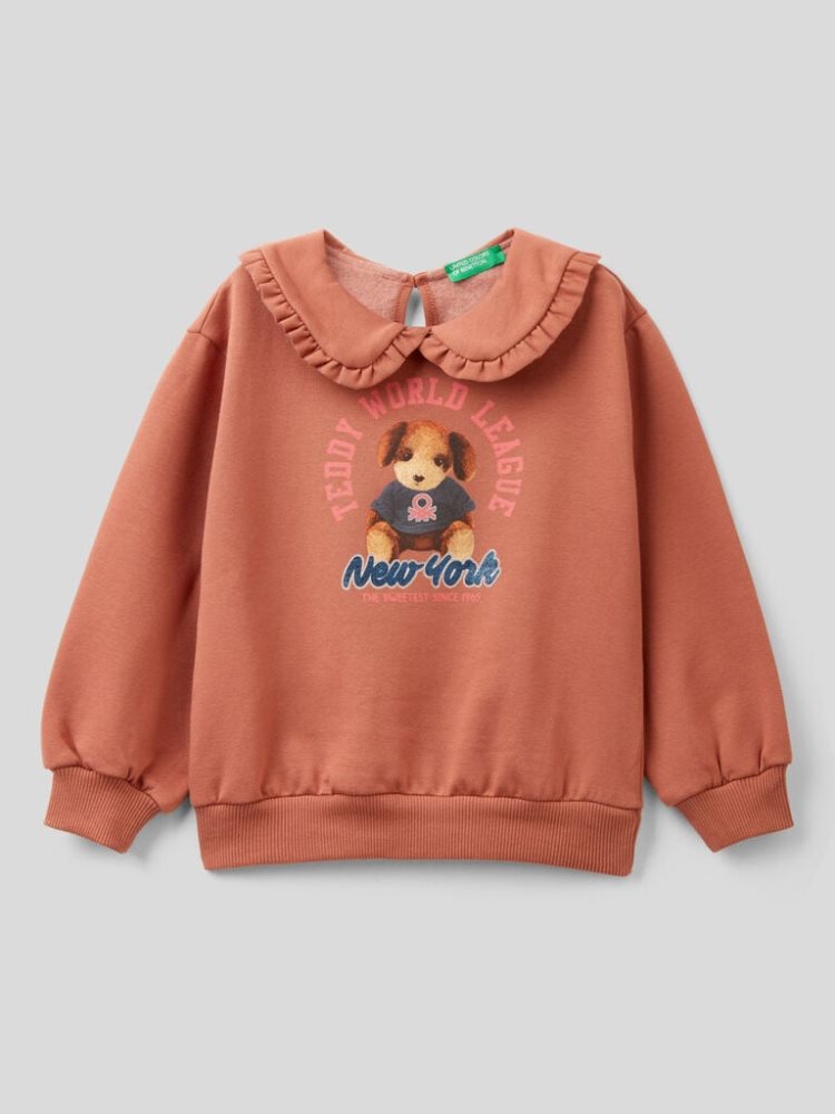 Benetton Warm Collar Sweatshirt Kinderen Burnt | BE480160