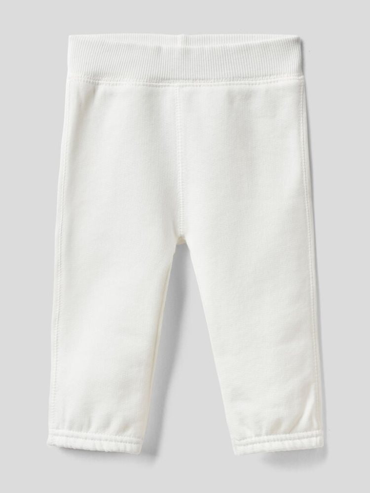 Benetton Warm Embroidery Joggingbroek Kinderen Wit | BE559892