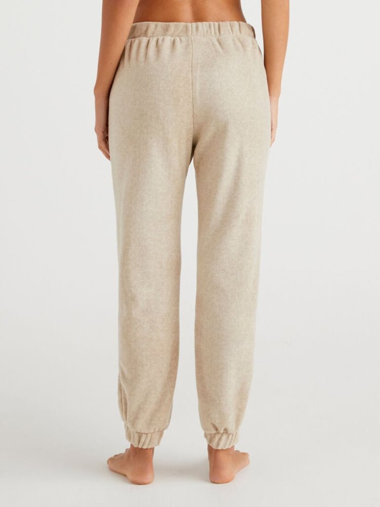 Benetton Warm Fleece Broek Dames Beige | BE670036