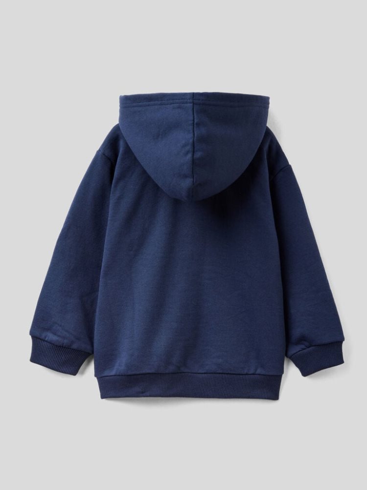 Benetton Warm Gevoerde Hood Hoodie Kinderen Donkerblauw | BE538977