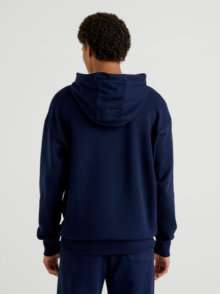 Benetton Warm Hoodie Heren Donkerblauw | BE620326