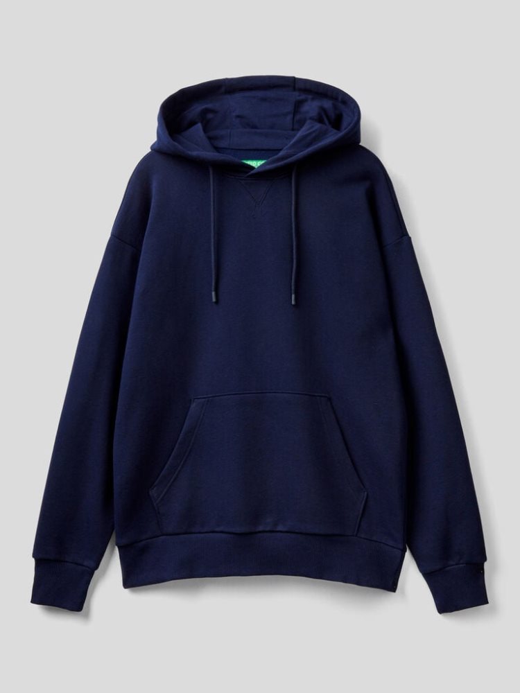 Benetton Warm Hoodie Heren Donkerblauw | BE620326