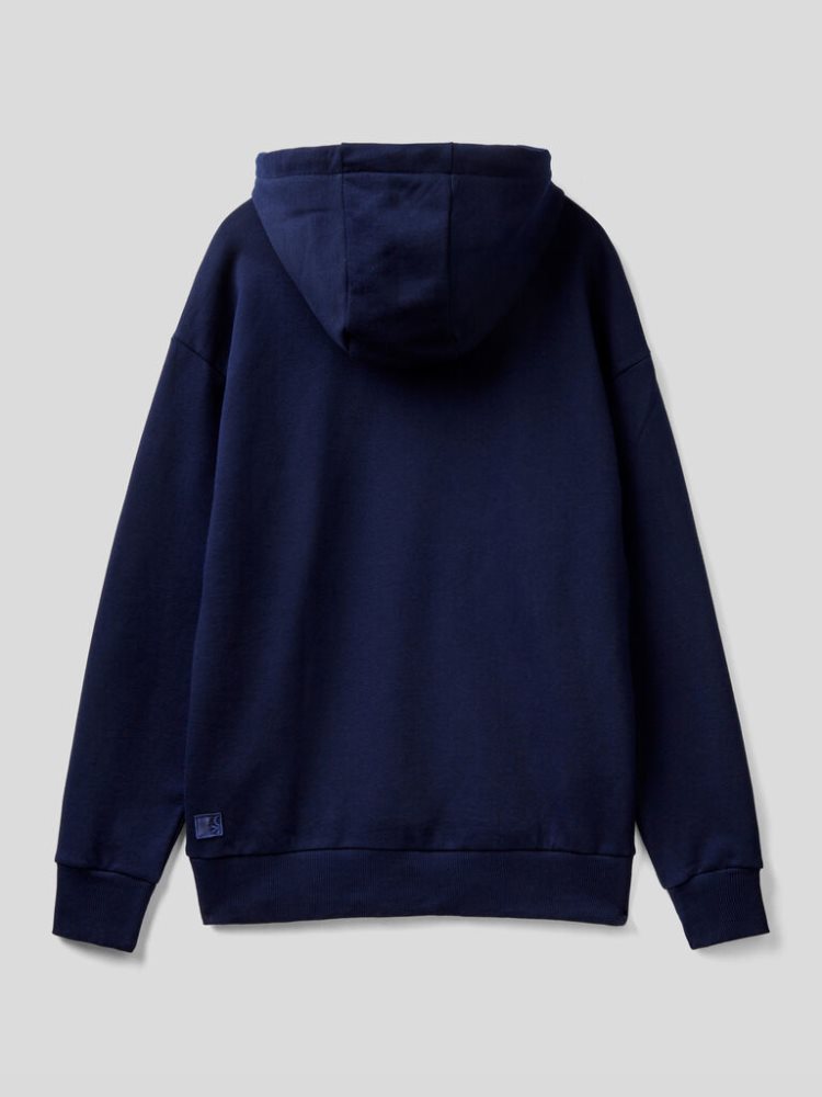 Benetton Warm Hoodie Heren Donkerblauw | BE620326