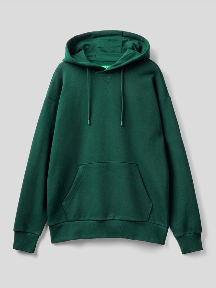 Benetton Warm Hoodie Heren Donkergroen | BE724797