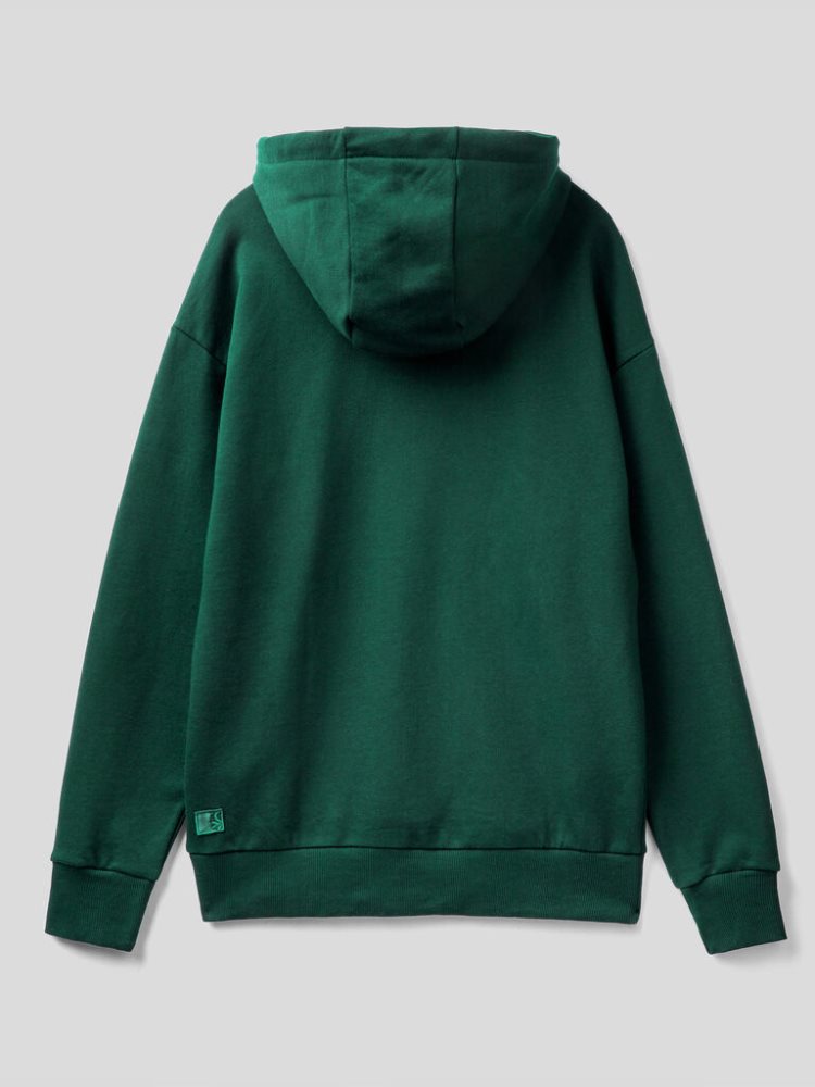 Benetton Warm Hoodie Heren Donkergroen | BE724797