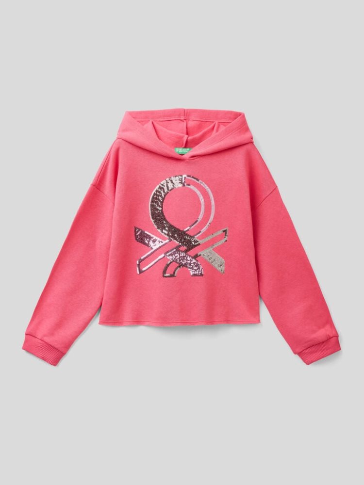 Benetton Warm Hoodie Kinderen Fuchsie | BE091330