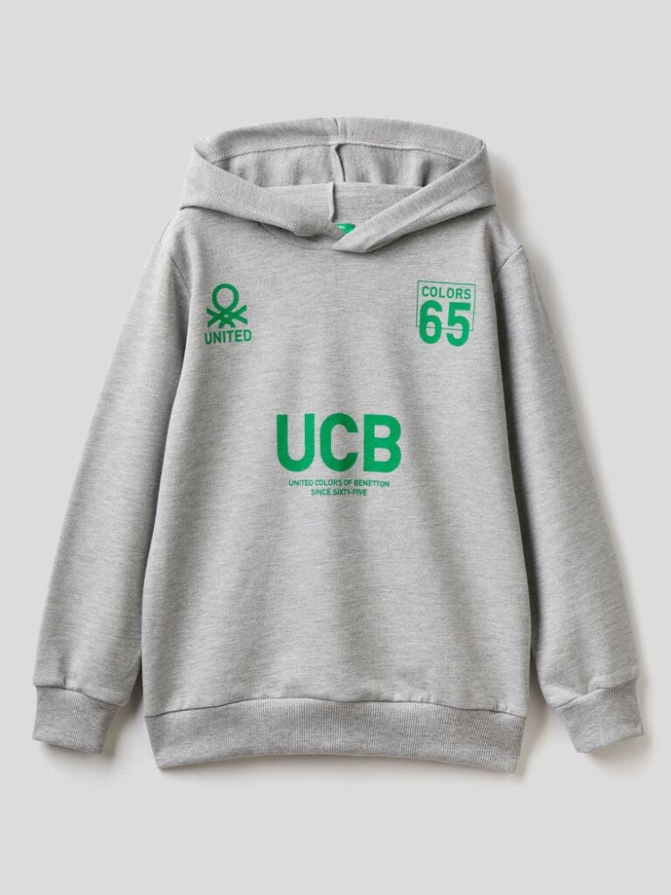 Benetton Warm Hoodie Kinderen Grijs | BE425065