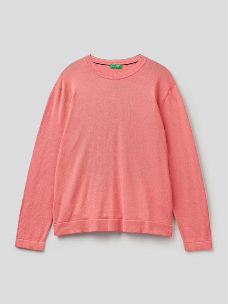 Benetton Warm Katoenen Crew Neck Sweaters Heren Peach | BE737302