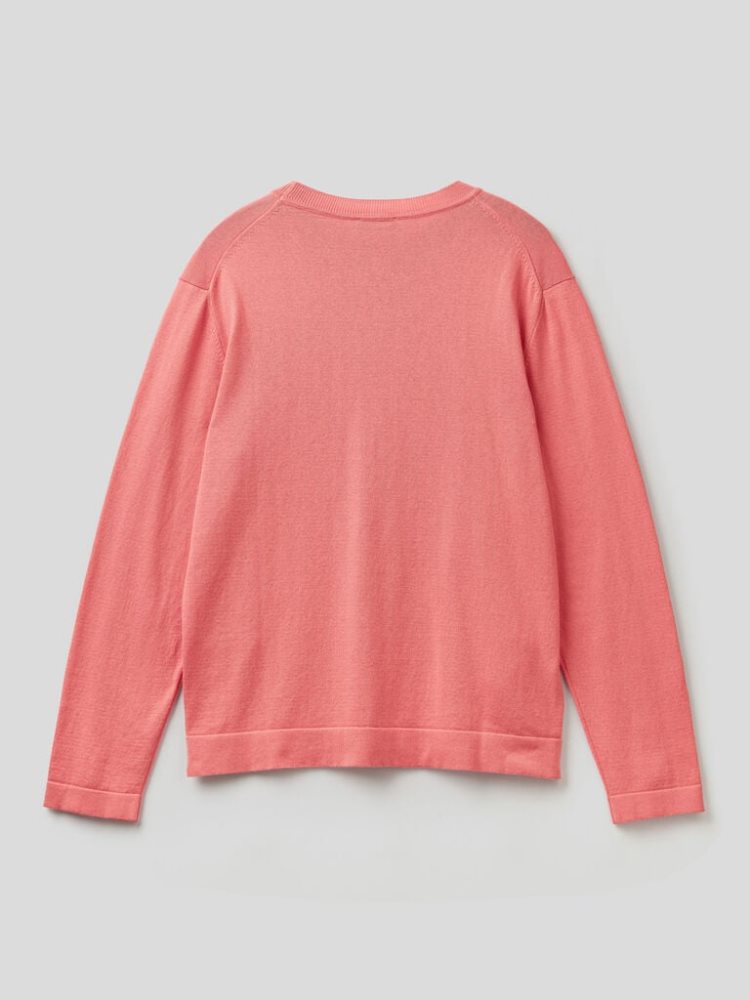 Benetton Warm Katoenen Crew Neck Sweaters Heren Peach | BE737302