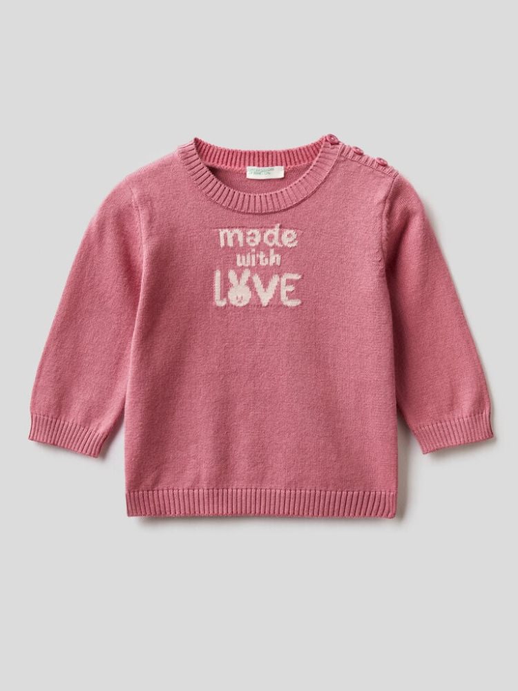 Benetton Warm Katoenen Inlay Truien Kinderen Donker | BE916571