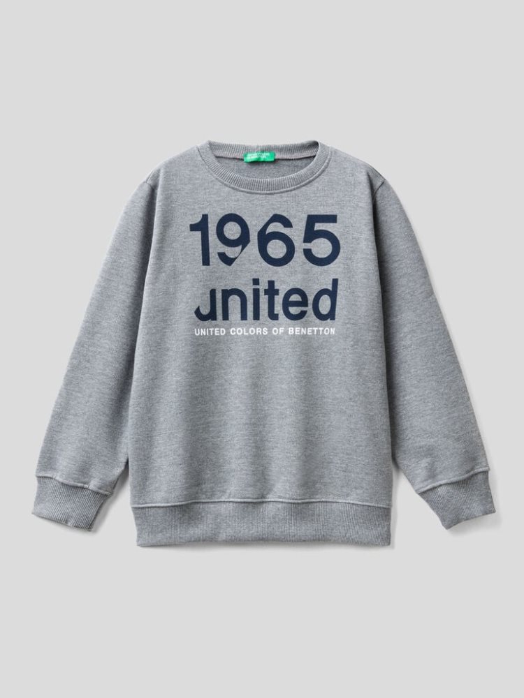 Benetton Warm Logo Sweatshirt Kinderen Donkergrijs | BE175837