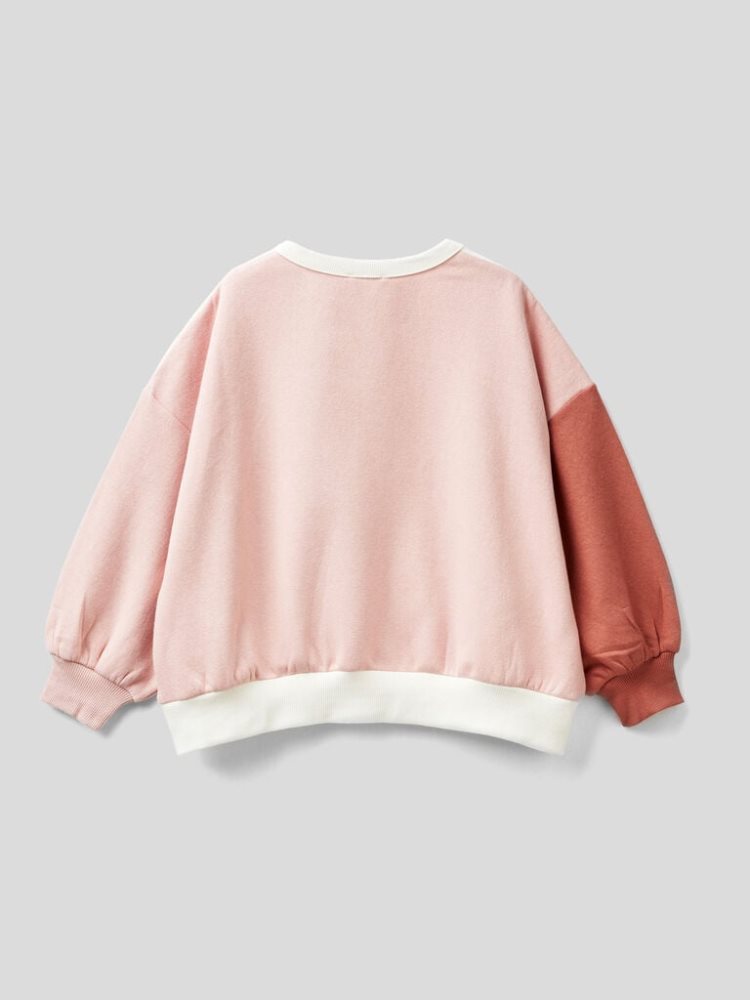 Benetton Warm Oversized Embroidery Sweatshirt Kinderen Wit | BE451476