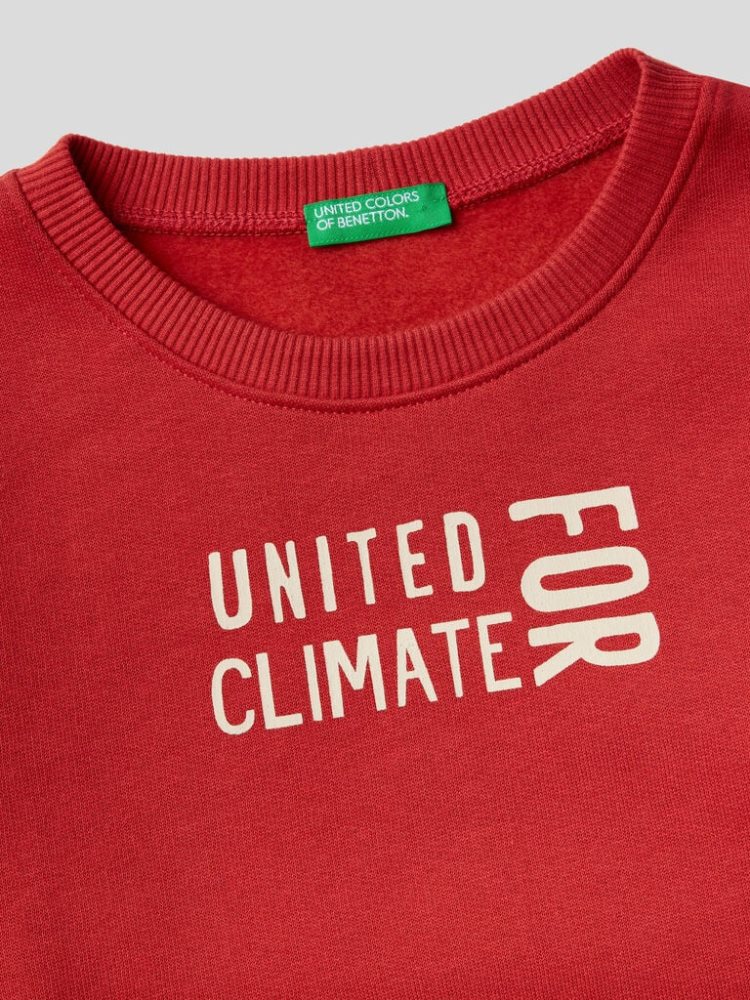 Benetton Warm Print Sweatshirt Kinderen Rood | BE511907