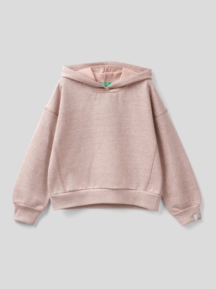 Benetton Warm Recycled Fabric Hoodie Kinderen Roze | BE286769