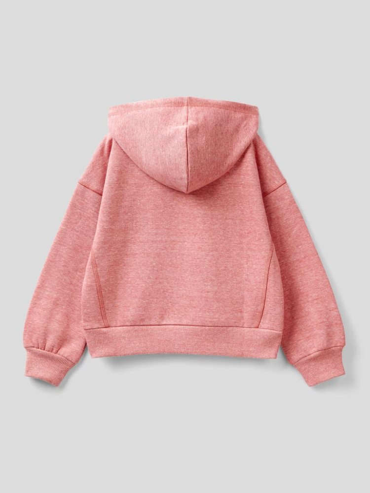 Benetton Warm Recycled Fabric Hoodie Kinderen Roze | BE559185