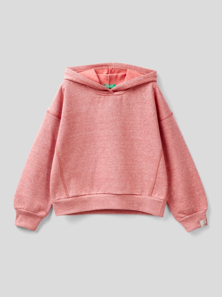 Benetton Warm Recycled Fabric Hoodie Kinderen Roze | BE559185