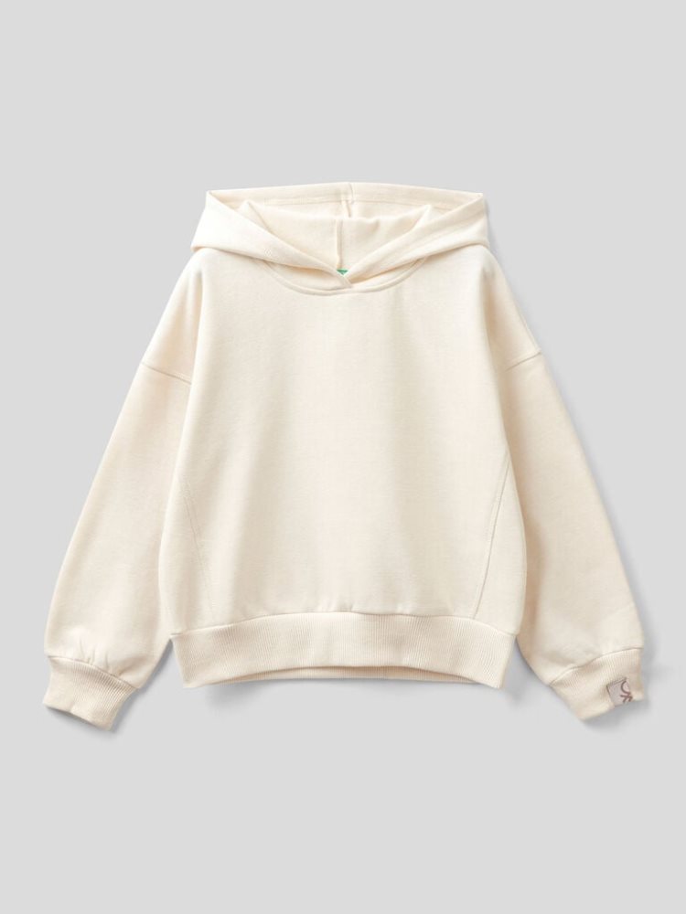 Benetton Warm Recycled Fabric Hoodie Kinderen Beige | BE658773