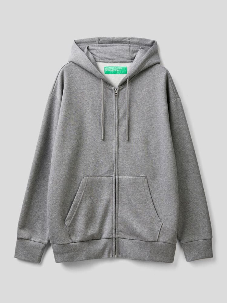 Benetton Warm Zip Hoodie Heren Donkergrijs | BE221110