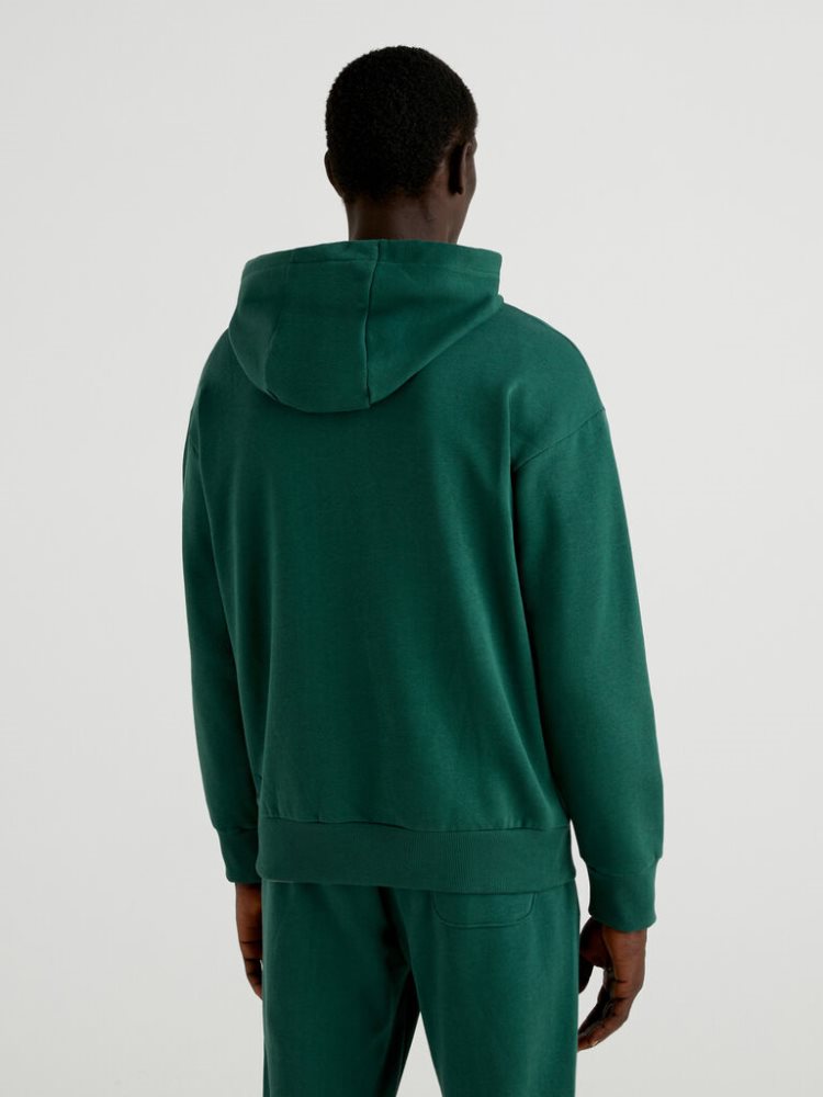 Benetton Warm Zip Hoodie Heren Donkergroen | BE506360