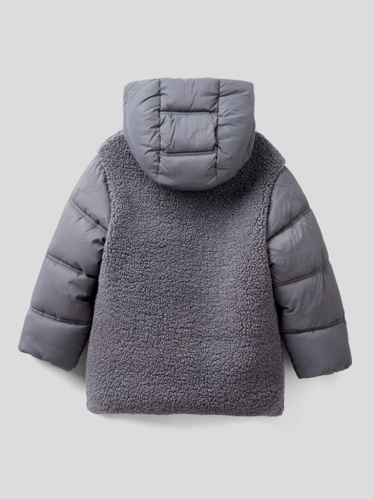 Benetton Winter Hood Padded Jackets Kinderen Grijs | BE099106