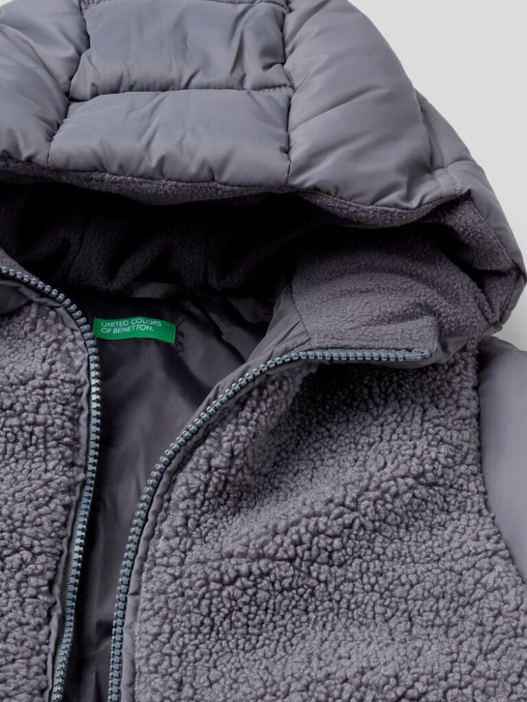 Benetton Winter Hood Padded Jackets Kinderen Grijs | BE099106