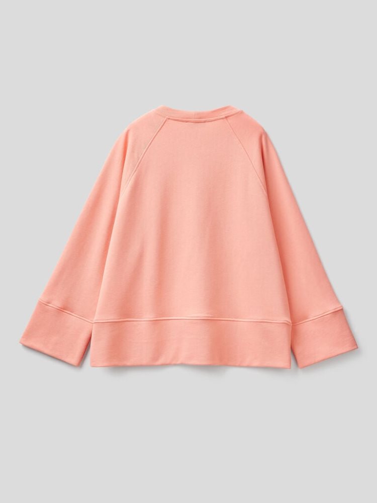 Benetton Winter Print Sweatshirt Dames Roze | BE516689