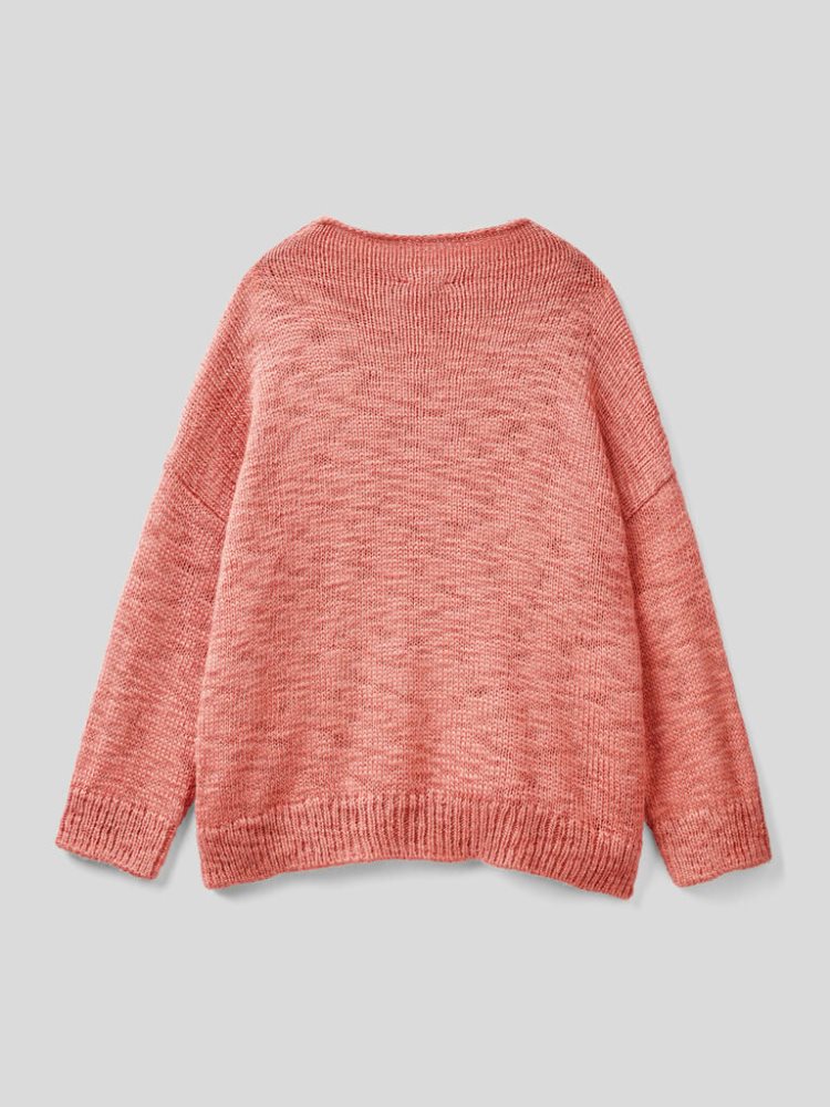 Benetton Wol And Alpaca Blend High Neck Sweaters Dames Strawberry | BE075048