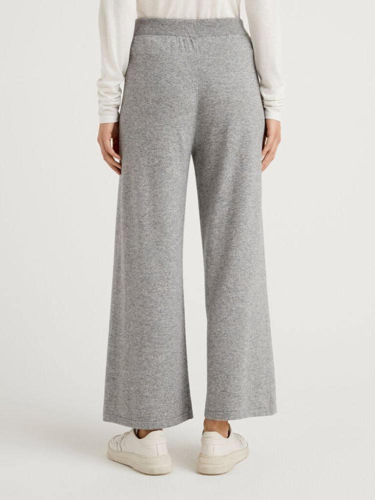 Benetton Wol And Cashmere Blend Broek Dames Grijs | BE404418