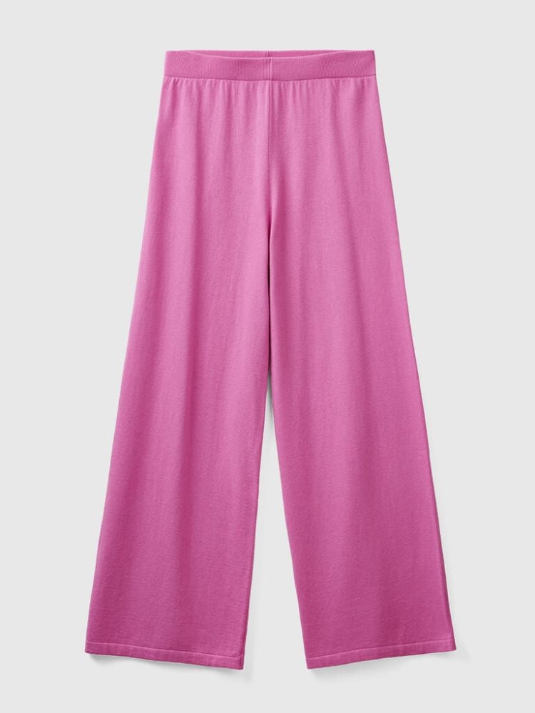 Benetton Wol And Cashmere Blend Broek Dames Roze | BE590218