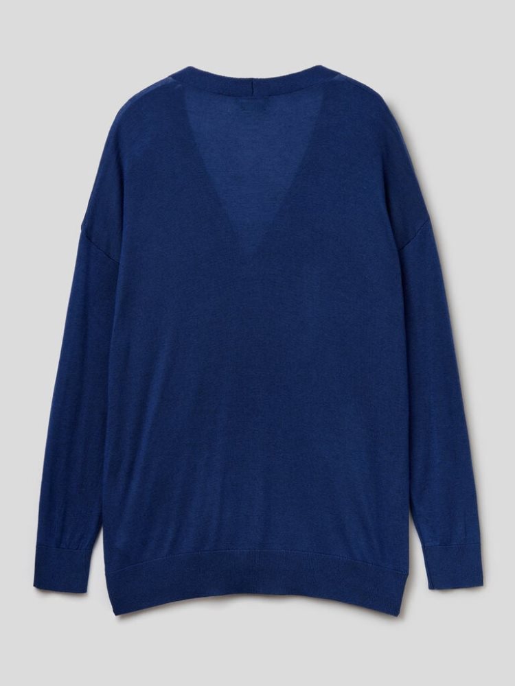 Benetton Wol And Cashmere Blend Cardigan Dames Blauw | BE866784