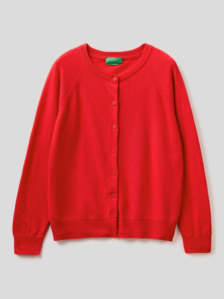 Benetton Wol Blend Cardigan Dames Rood | BE151039