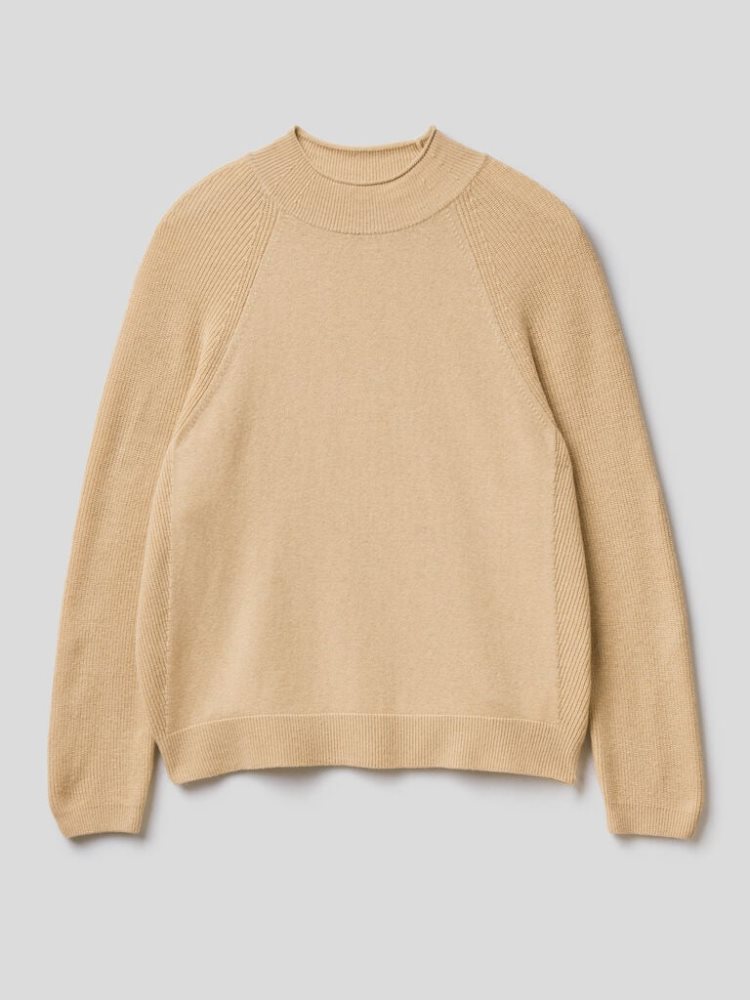 Benetton Wol Blend Turtleneck High Neck Sweaters Dames Beige | BE528080