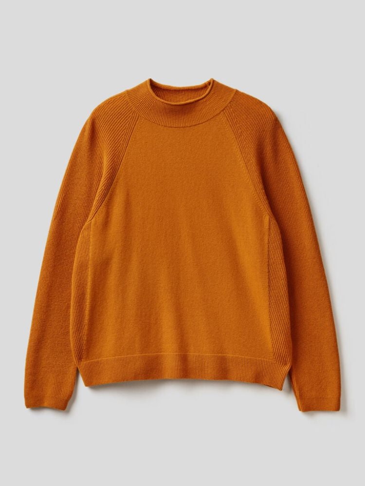 Benetton Wol Blend Turtleneck High Neck Sweaters Dames Oranje | BE825138