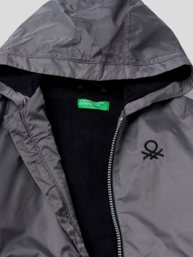 Benetton Zip And Hood Light Jackets Kinderen Donkergrijs | BE792193