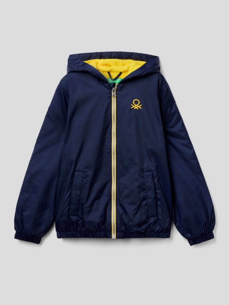 Benetton Zip And Hood Light Jackets Kinderen Donkerblauw | BE862633