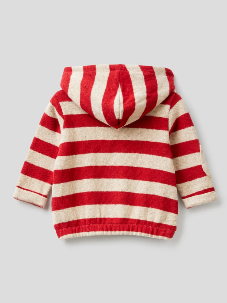 Benetton Zip Recycled Katoenen Blend Hoodie Kinderen Rood | BE325360