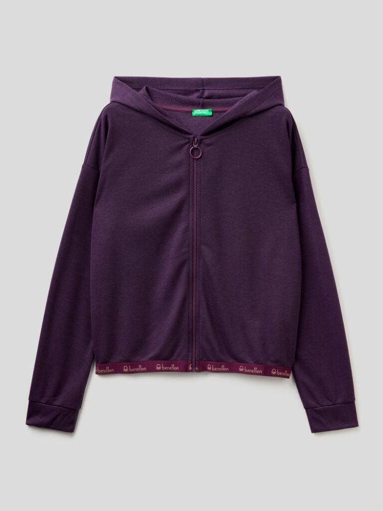 Benetton Zip-up Hoodie Dames Violet | BE649514