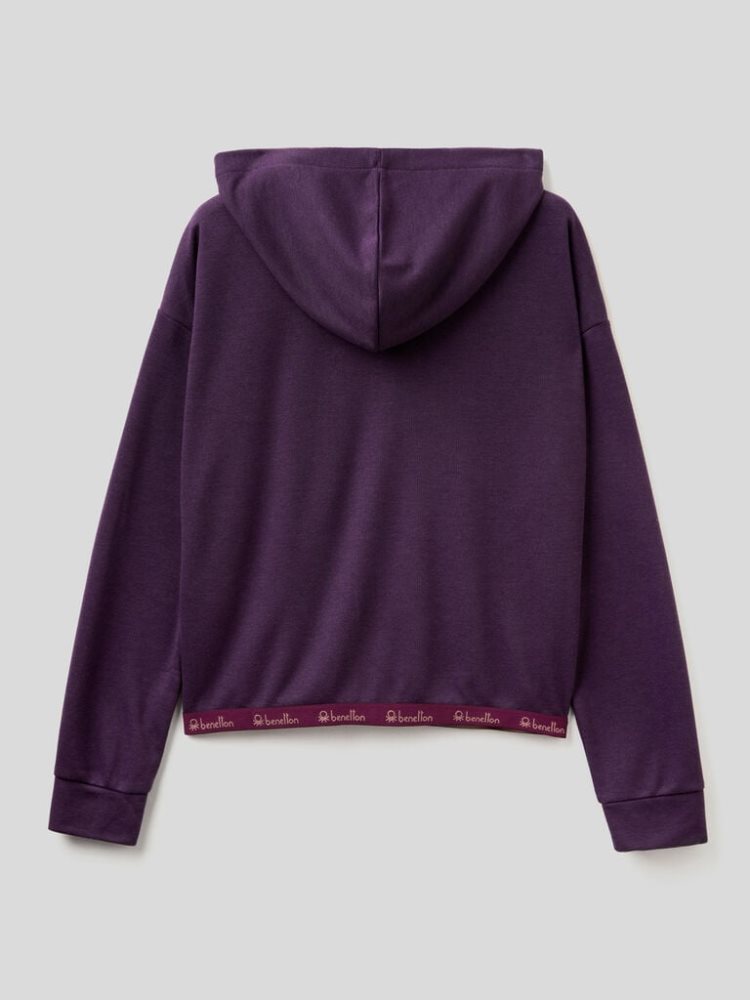 Benetton Zip-up Hoodie Dames Violet | BE649514