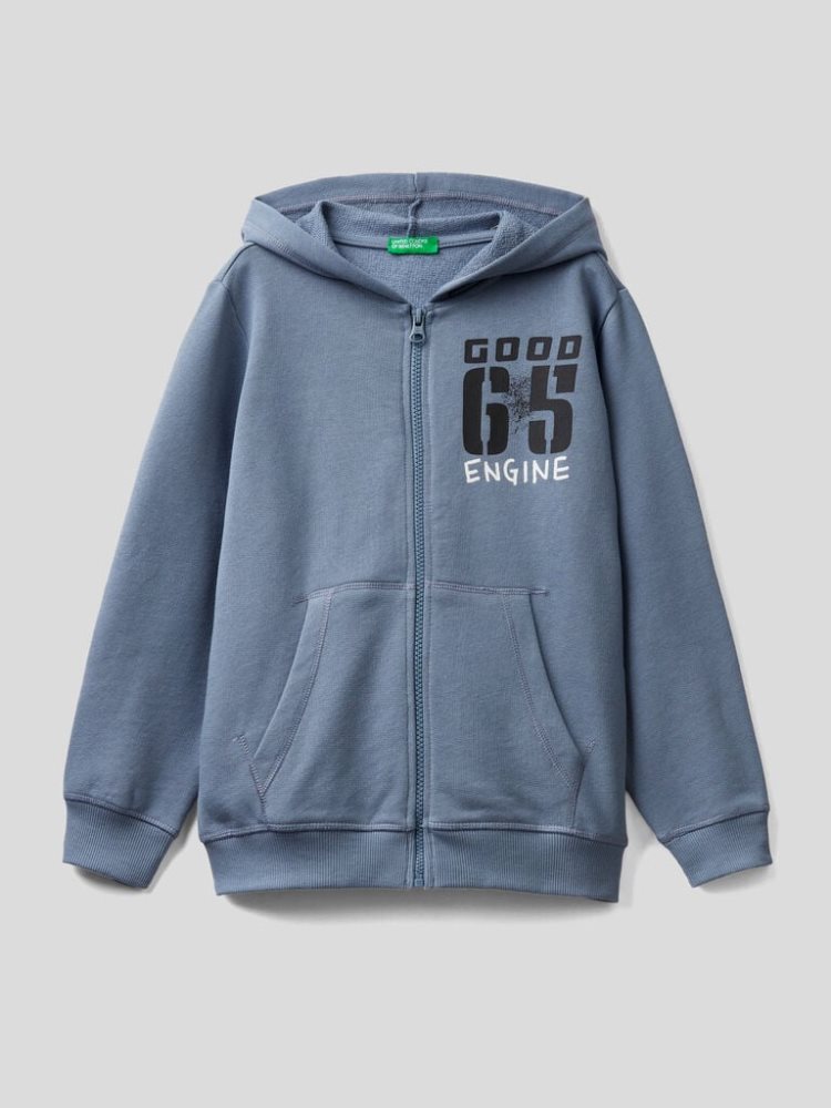 Benetton Zip-up Hoodie Kinderen Blauw | BE101800