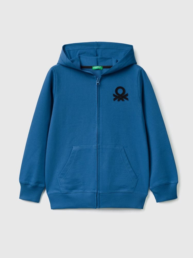 Benetton Zip-up Hoodie Kinderen Blauw | BE607835