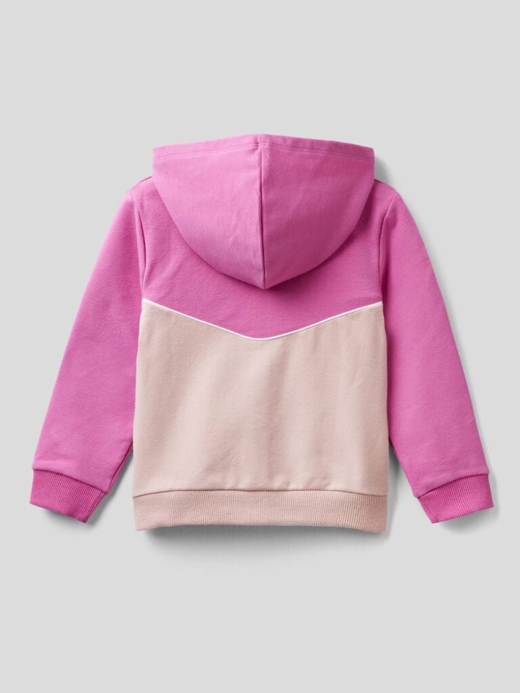 Benetton Zip-up Hoodie Kinderen Cyclamen | BE451855